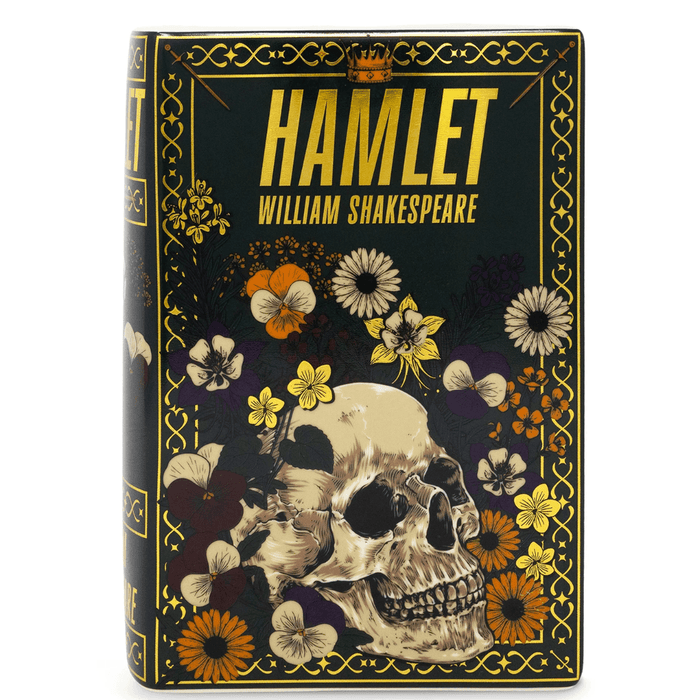 Front cover of Steel Mill Large Hamlet Book Vase with skull and floral artwork