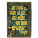 Steel Mill Hamlet book vase showing Ophelia quote and gold decorative border