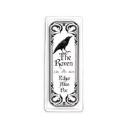 White Steel Mill & Co The Raven ceramic trinket tray with black raven artwork