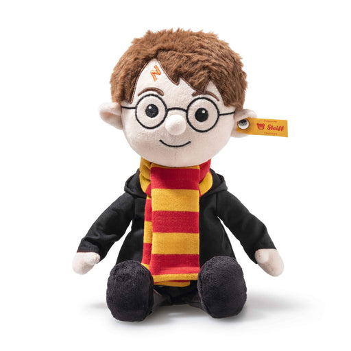 Front view of Steiff Harry Potter plush with glasses, scarf and robe – Steiff teddy bears
