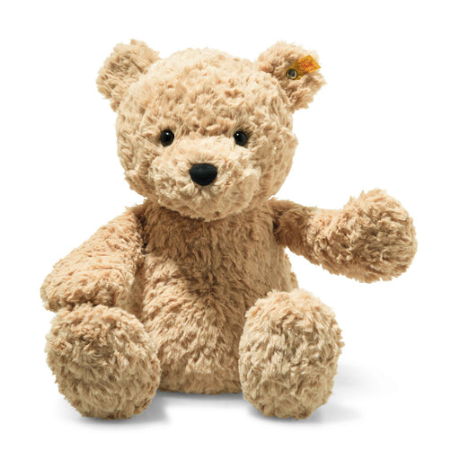 Front view of Steiff Jimmy Teddy Bear in honey plush with textured fur and Button in Ear – Steiff teddy bears