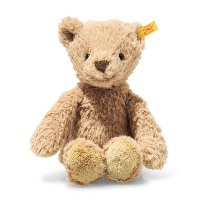 Steiff Thommy teddy bear plush, honey brown, 26cm, sitting with button-in-ear – Steiff teddy bears.
