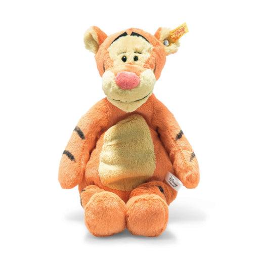 Front view of Steiff Tigger plush, orange with stripes and Button in Ear – Steiff teddy bears