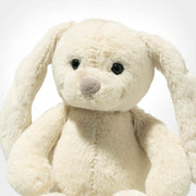 Close-up of Steiff Tilda rabbit plush, cream fur and soft grey nose – Steiff bears.