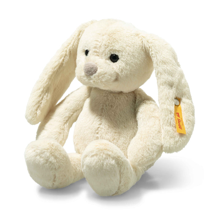 Steiff Tilda rabbit plush, cream, angled sitting pose with long ears – Steiff bears.