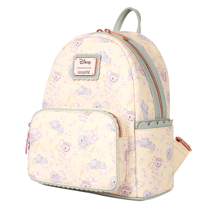 Stitch & Angel Cherry Blossom All - Over Print Mini Backpack - Something Different Gift Shop