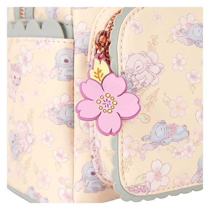 Stitch & Angel Cherry Blossom All - Over Print Mini Backpack - Something Different Gift Shop