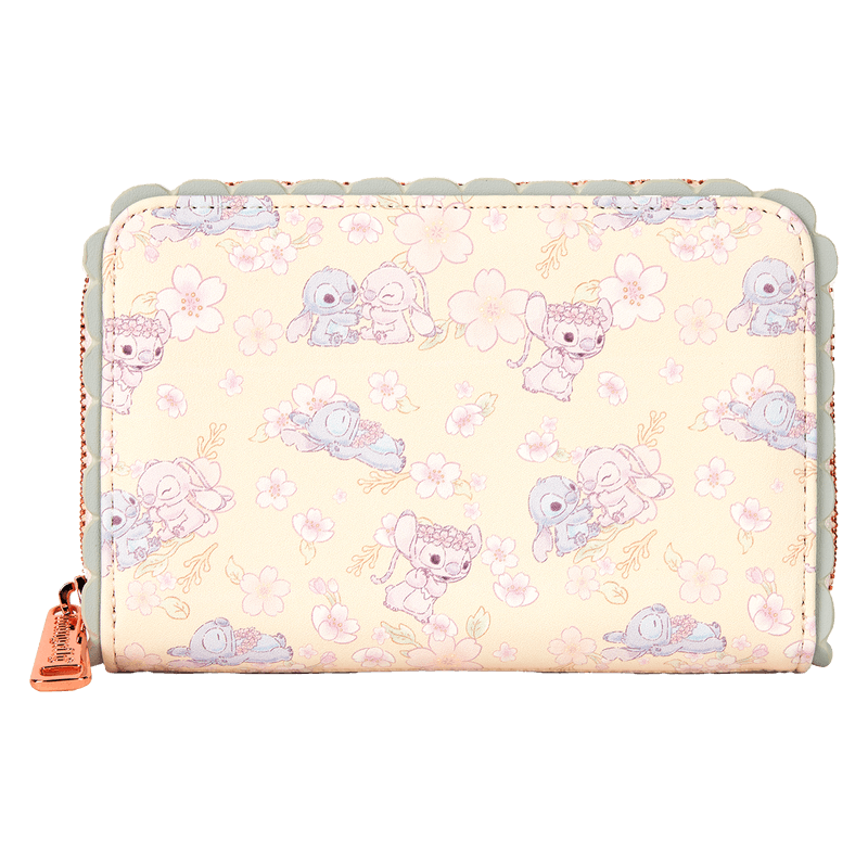 Stitch & Angel Cherry Blossom All - Over Print Zip Around Wallet - Something Different Gift Shop