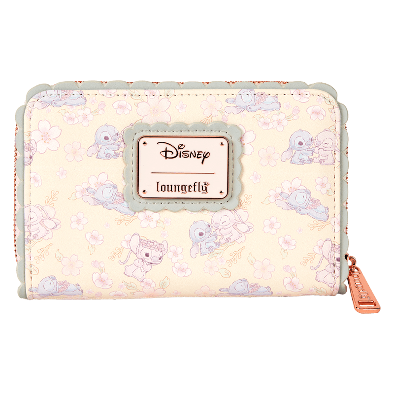 Stitch & Angel Cherry Blossom All - Over Print Zip Around Wallet - Something Different Gift Shop