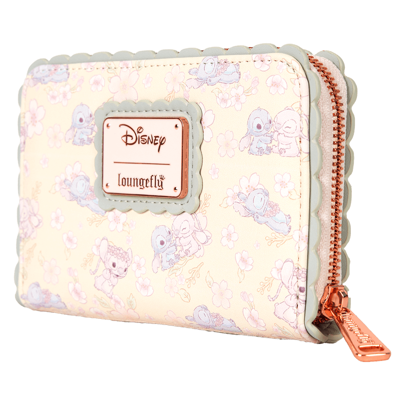 Stitch & Angel Cherry Blossom All - Over Print Zip Around Wallet - Something Different Gift Shop