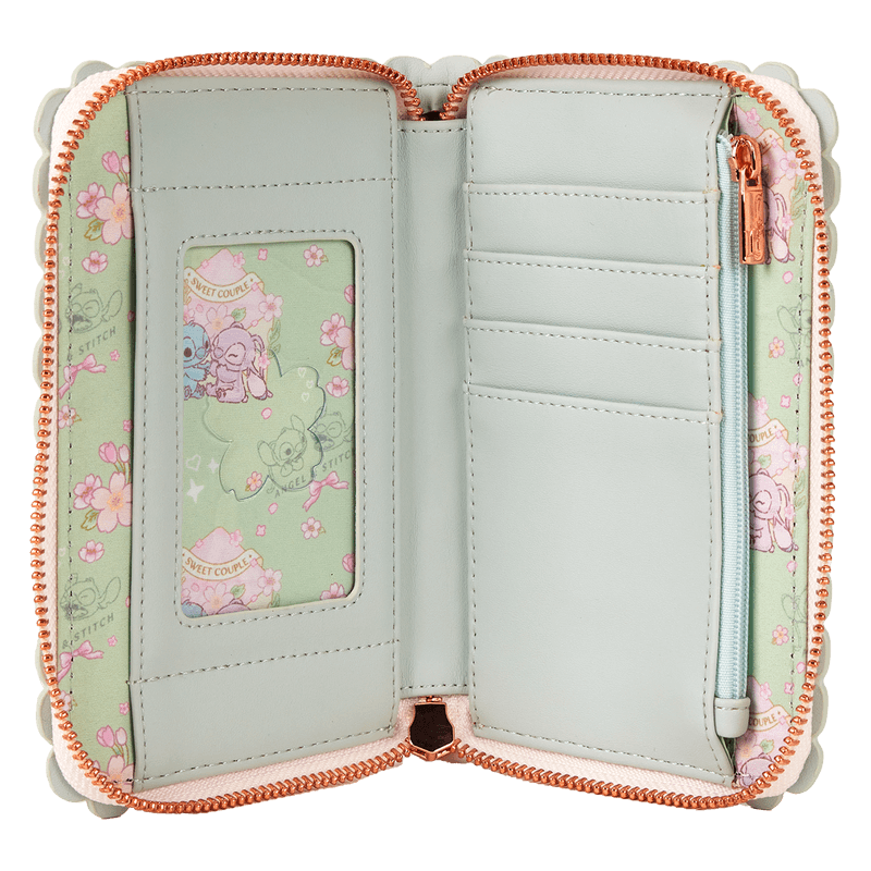 Stitch & Angel Cherry Blossom All - Over Print Zip Around Wallet - Something Different Gift Shop