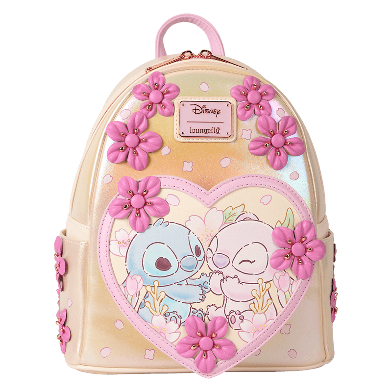 Stitch & Angel Cherry Blossom Heart Mini Backpack - Something Different Gift Shop