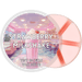 Strawberry Milkshake wax melt pot, six pink segments with red swirls and retro diner label