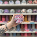 Strawberry Milkshake wax melt pot with pink diner milkshake label