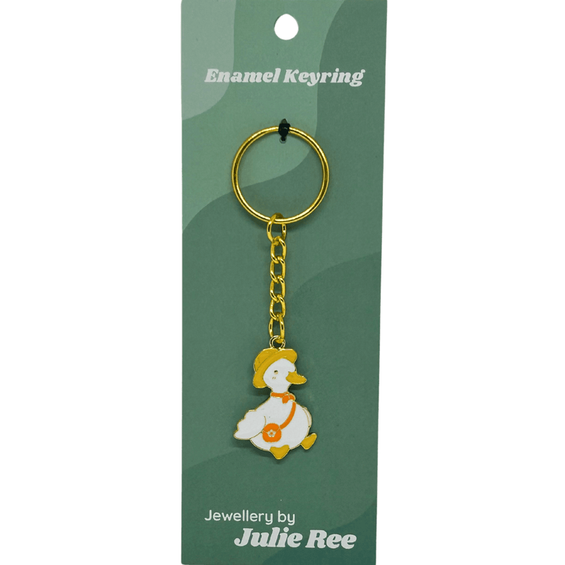 Sunhat Duck Keyring – Jewellery By Julie Ree - Something Different Gift Shop