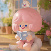Surprise RiCO’s Reading Time figure relaxing on cloud seat with raindrop buddy
