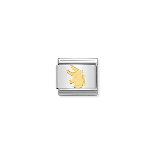 Nomination Classic Link with yellow-gold Taurus bull symbol on stainless steel
