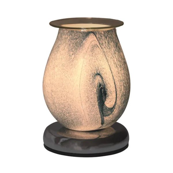 Teal Swirl Oval Touch Wax Melt Burner - Something Different Gift Shop