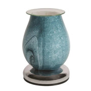 Teal Swirl Oval Touch Wax Melt Burner - Something Different Gift Shop