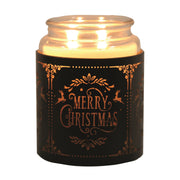 Tealight Wax Melter and Candle Holder - Black & Gold Silhouette Merry Christmas - Something Different Gift Shop