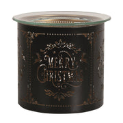 Tealight Wax Melter and Candle Holder - Black & Gold Silhouette Merry Christmas - Something Different Gift Shop