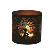 Tealight Wax Melter and Candle Holder - Black & Gold Silhouette Seated Fairy - Something Different Gift Shop