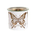 Tealight Wax Melter and Candle Holder - White & Gold Silhouette Butterfly - Something Different Gift Shop