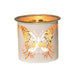 Tealight Wax Melter and Candle Holder - White & Gold Silhouette Butterfly - Something Different Gift Shop