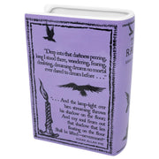 Back of The Raven book vase with dark literary artwork