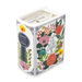The Secret Garden book shaped ceramic candle showing floral front cover and spine with key design.