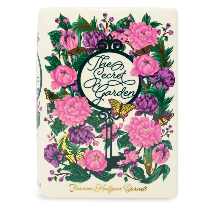 Close-up of The Secret Garden cover artwork with butterflies and peonies.