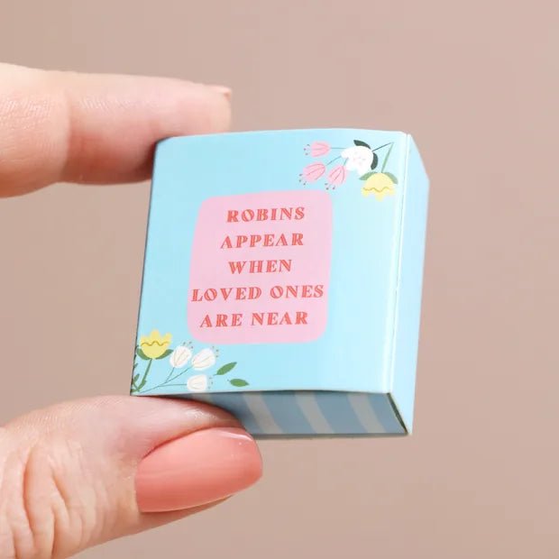 Tiny Matchbox Ceramic Robin Token