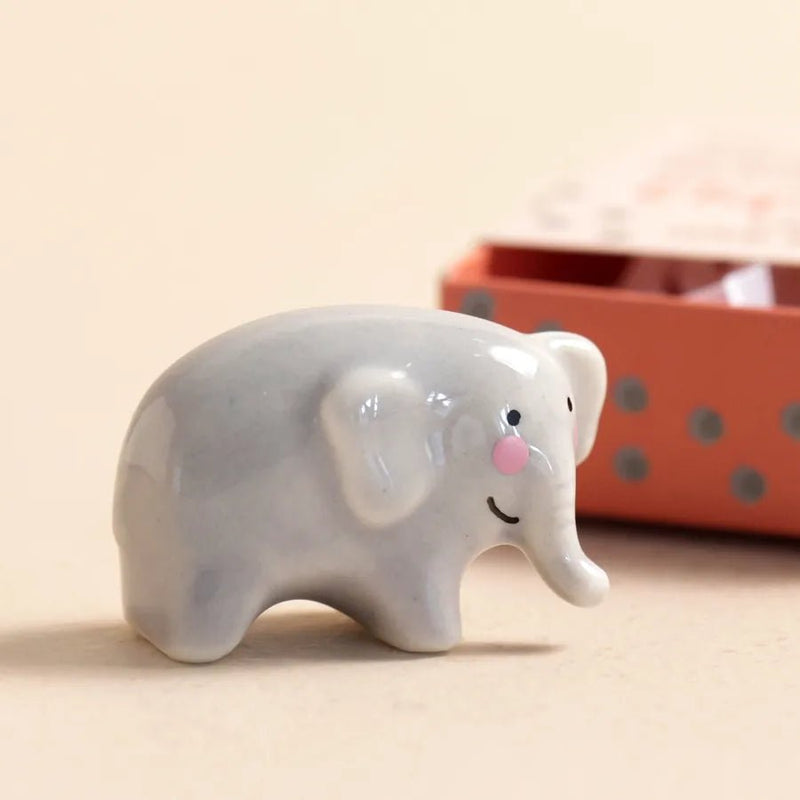 Tiny Matchbox Ceramic Elephant Token - Something Different Gift Shop