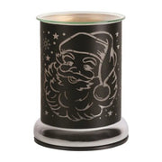 Touch-control black Santa silhouette wax melt burner, unlit, 17cm