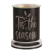 Black ’Tis the Season silhouette touch-control wax melt burner, unlit, 17cm
