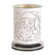 White Santa silhouette touch-control wax melt burner, unlit, 17cm