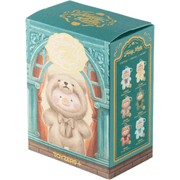 ToyZero Teddy Lulu blind box packaging with Lulu the Piggy in a teddy bear costume on teal and gold packaging