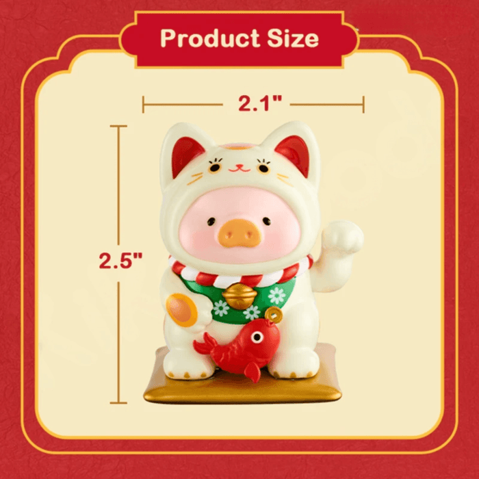 LuLu the Piggy Lucky Cat Series size guide showing the figure dimensions