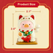 LuLu the Piggy Lucky Cat Series size guide showing the figure dimensions
