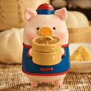 TOYZEROPLUS LuLu the Piggy Lu's Table Series Blind Box Bao mini figure holding a bamboo steamer