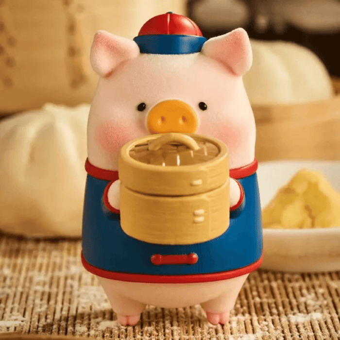 TOYZEROPLUS LuLu the Piggy Lu's Table Series Blind Box Bao mini figure holding a bamboo steamer