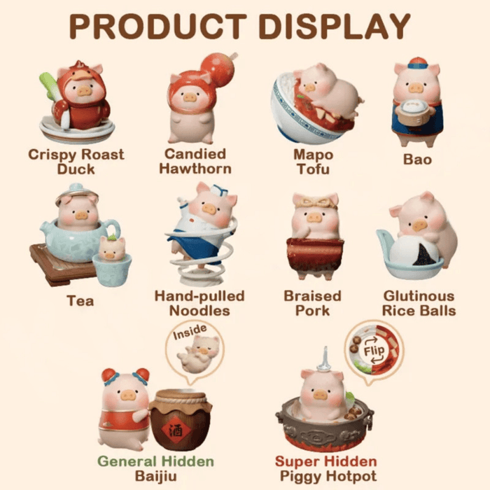 TOYZEROPLUS LuLu the Piggy Lu's Table Series Blind Box character line-up with 8 regular and 2 hidden designs