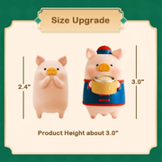 TOYZEROPLUS LuLu the Piggy Lu's Table Series Blind Box size guide showing figure height of about 3.0 inches