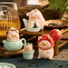 TOYZEROPLUS LuLu the Piggy Lu's Table Series Blind Box display with Tea, Glutinous Rice Balls and Candied Hawthorn figures