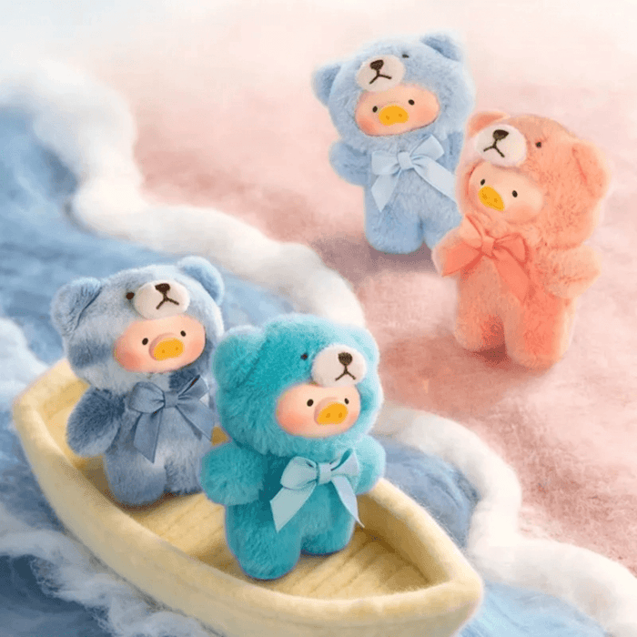 Selection of LuLu the Piggy Teddy Mini’s Whispers of Nature plush phone charm designs in pastel colours