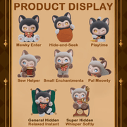 MOFFY’s Magic Furry Mewky product display guide showing all regular and hidden blind box figures