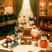 Group display of MOFFY’s Magic Furry Mewky blind box figures in a vintage tailoring shop scene