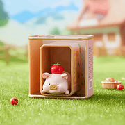 Piggy Life Deep Thinking mini figure lying in a can with an apple on its head, ToyZeroPlus blind box.