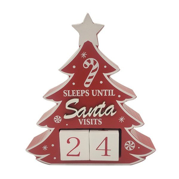 Sleeps Until Santa Tree Advent Calendar – Red