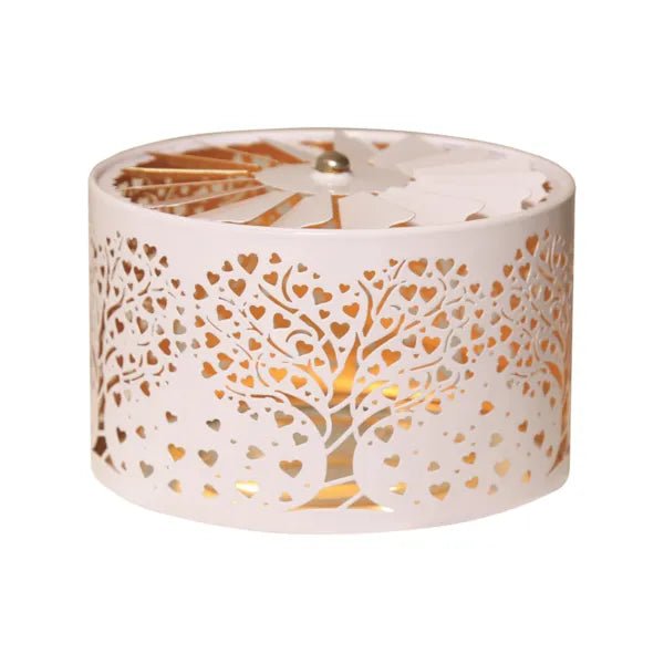 Tree of Hearts Spinning Carousel Candle Shade – White - Something Different Gift Shop